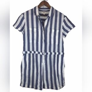 PACT Mariner Stripe The Harbour Romper Size Small